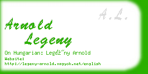 arnold legeny business card